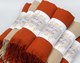 60 scialli in pashmina, bomboniere personalizzate per gli ospiti all&#39;ingrosso, addio al nubilato, scialli in pashmina all&#39;ingrosso per matrimoni, bomboniere autunnali