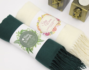 75 Pashmina Shawl, Personalized Wedding Favors for Guests in Bulk, Bridal Shower, Pashmina Bulk Shawls for Wedding, Fall Wedding Favors