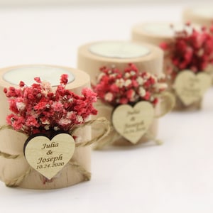 50 pezzi di bomboniere personalizzate per candele nuziali, bomboniere per ospiti all'ingrosso, regali di nozze per ospiti, matrimonio rustico, bomboniere per addio al nubilato