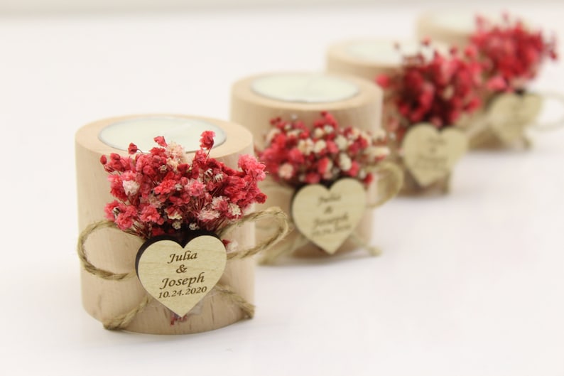 50 PCS Personalized Candle Wedding Favor, Wedding Favors for Guests in Bulk, Wedding Gifts for Guests, Rustic Wedding, Bridal Shower Favors image 1