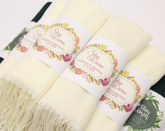 65 Pashmina Shawl, Personalized Wedding Favors for Guests in Bulk, Bridal Shower, Pashmina Bulk Shawls for Wedding, Fall Wedding Favors