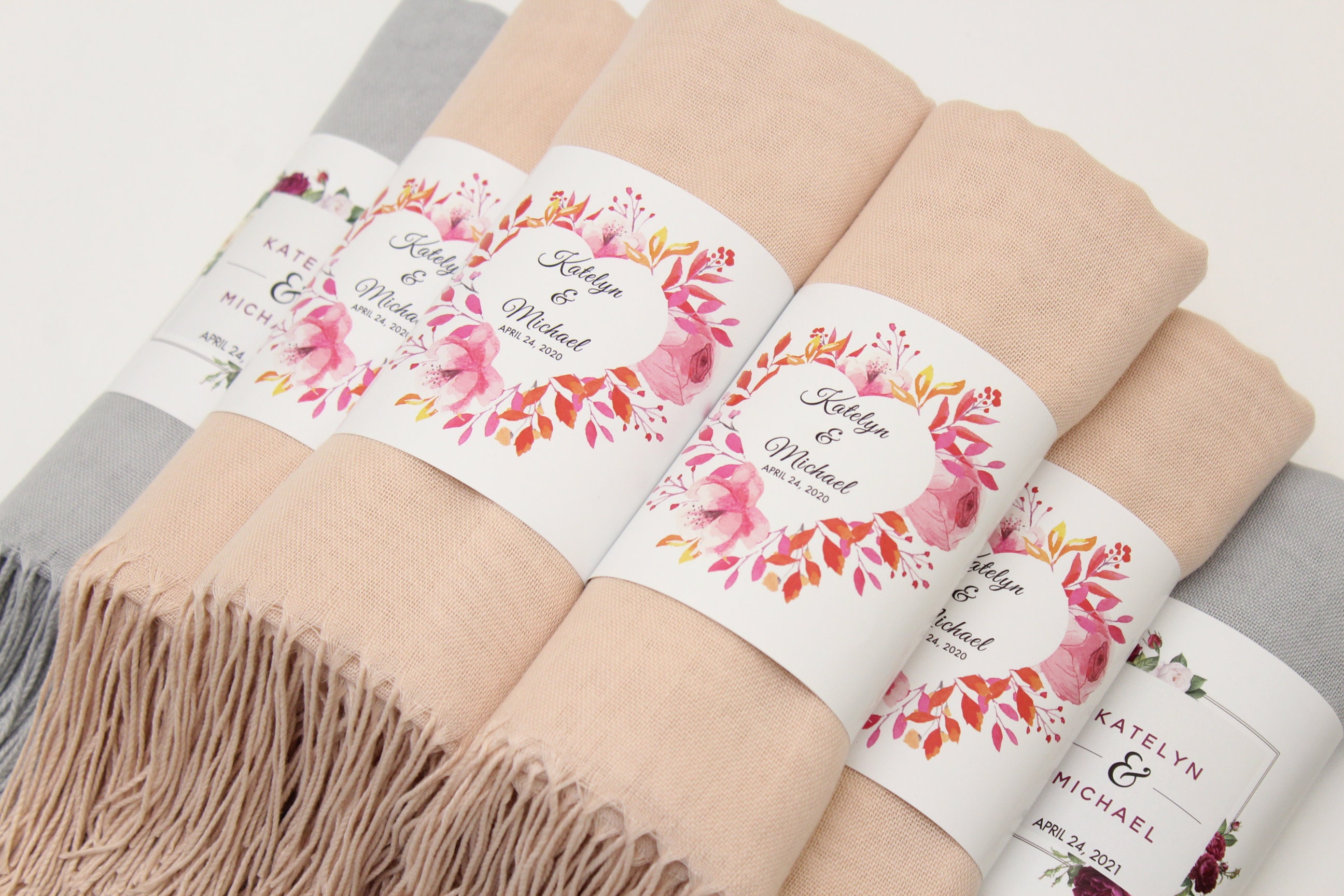 50 Pashmina Shawl Personalized Wedding Favors for Guests in Etsy