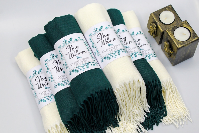 35 Pashmina Shawl, Personalized Wedding Favors for Guests in Bulk, Bridal Shower, Pashmina Bulk Shawls for Wedding, Fall Wedding Favors image 1