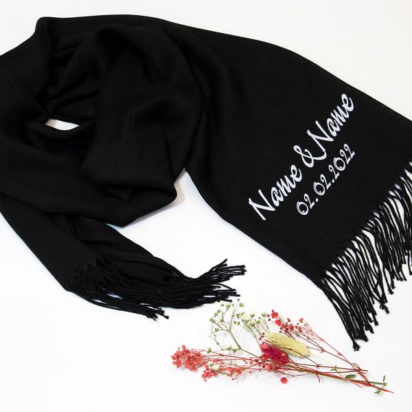 Monogrammed Pashmina Scarf, Printed Pashmina Shawl, Personalized Bridesmaid Gifts ,Favors Bridesmaid Shawl, Bulk Wedding Favors for Guests