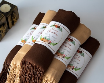 Lembrancinhas de casamento natalinas para convidados | Xale de pashmina natalino | Pashmina de Boas Festas | Lembrancinhas de Boas Festas | Xale de Ano Novo