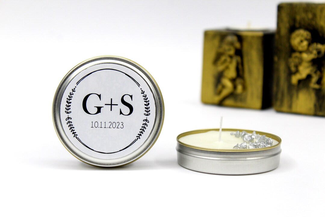 Personalized Mini Candles, 2oz Candle, Wedding Favors for Guests in