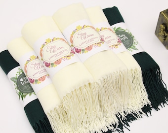 40 pezzi di scialle in pashmina, bomboniere personalizzate per gli ospiti all&#39;ingrosso, addio al nubilato, scialli in pashmina all&#39;ingrosso per bomboniere autunnali per matrimoni