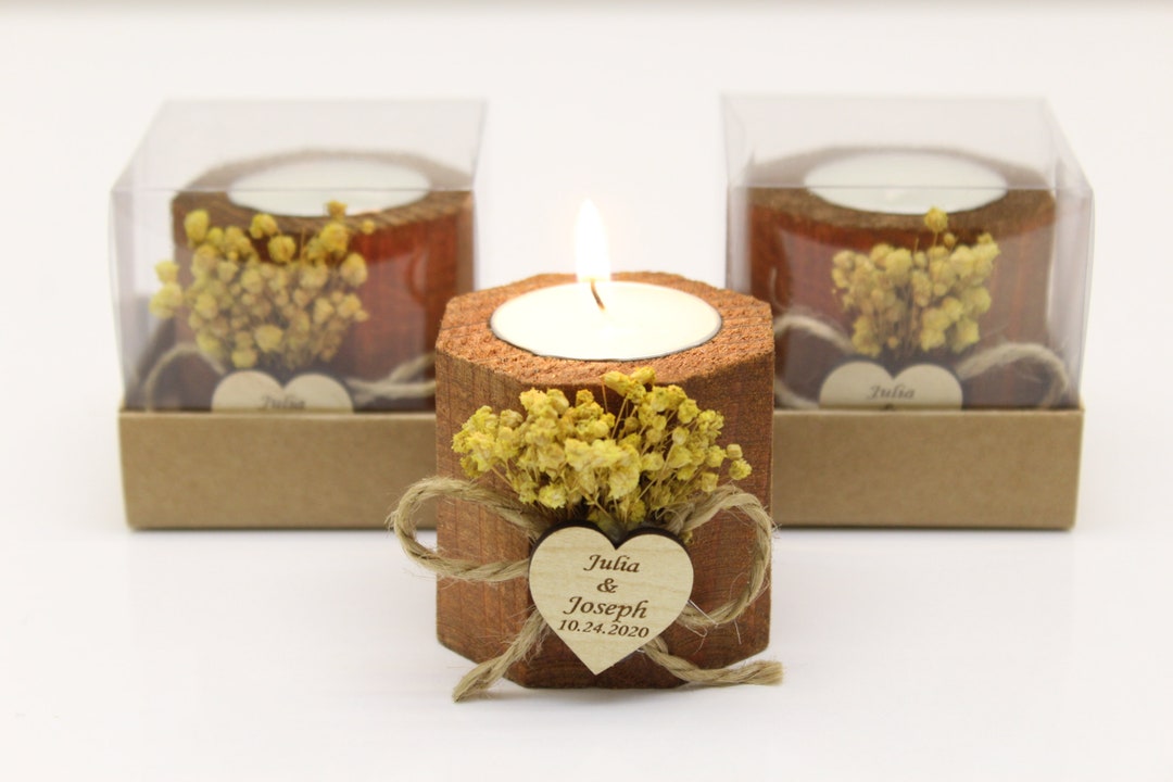 Bulk Personalized Candle, Wedding Favors for Guests, Rustic Wedding