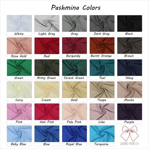 35 Pashmina Shawl, Personalized Wedding Favors for Guests in Bulk, Bridal Shower, Pashmina Bulk Shawls for Wedding, Fall Wedding Favors image 3