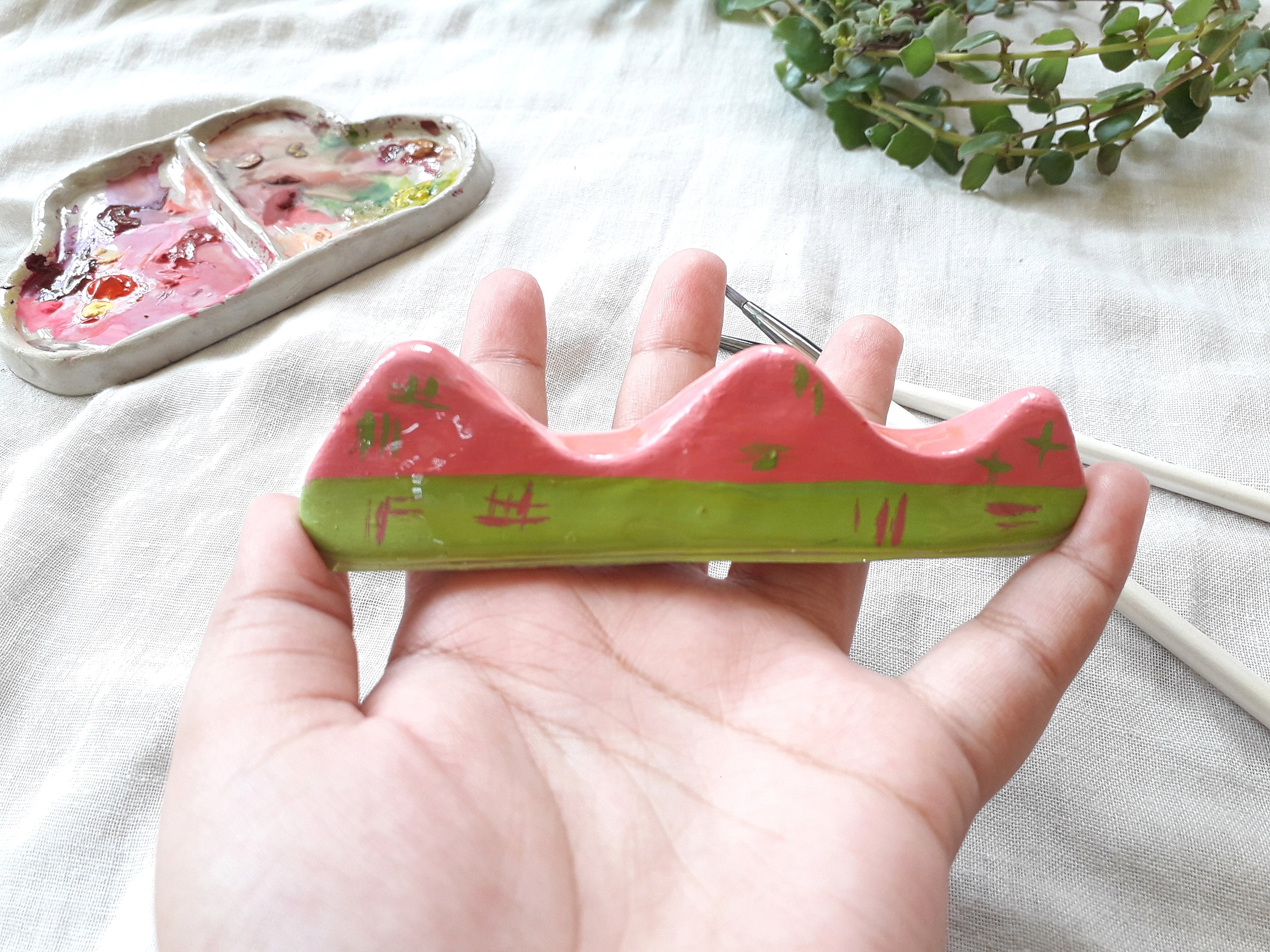 Brush rest Paint brush Rest for artists Chopstick rest Etsy