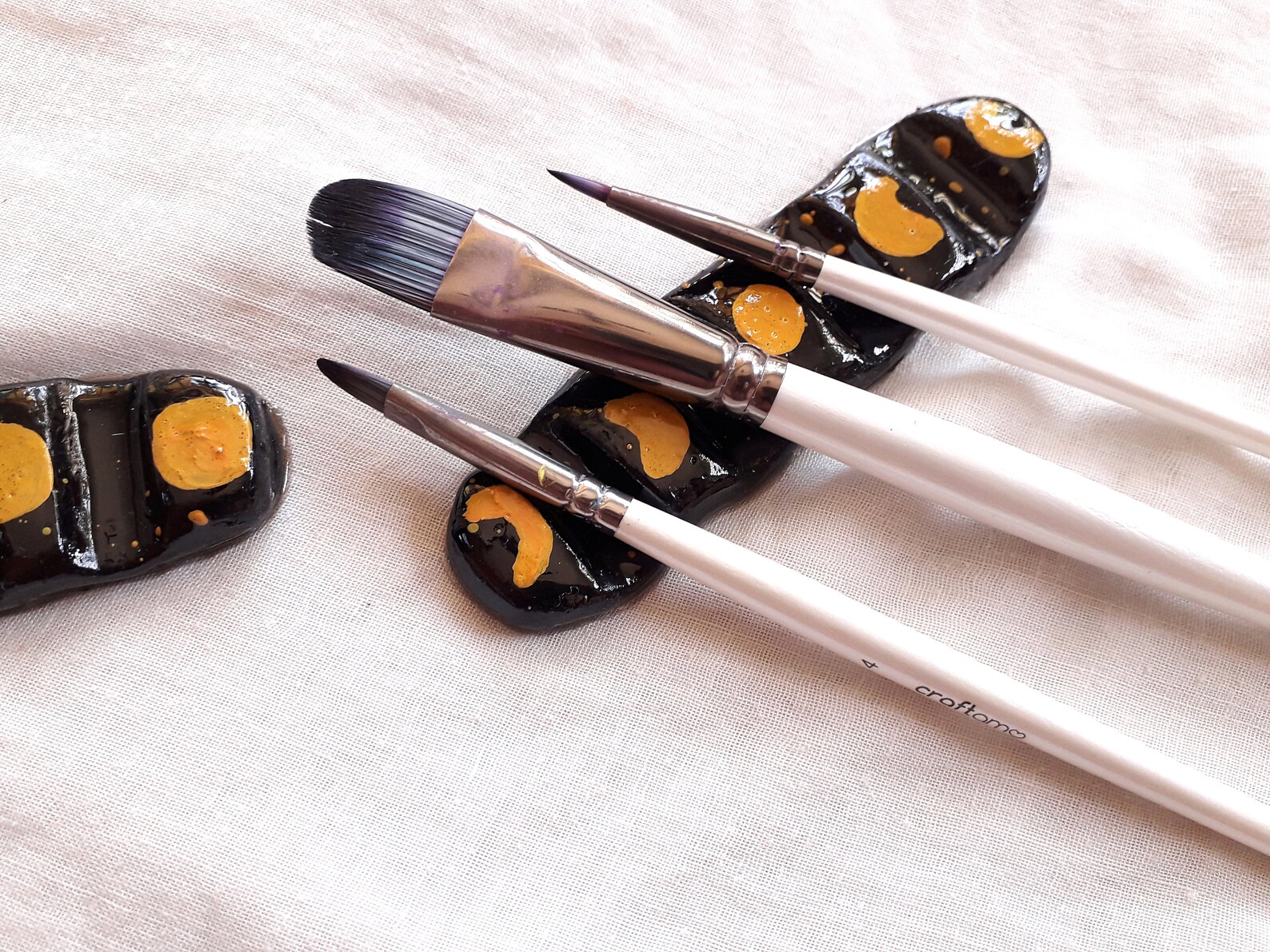 Brush rest MOON Paint brush Rest for artists Chopstick Etsy