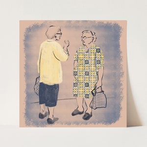 Art Print Illustration &quot;Gossip Girls&quot;