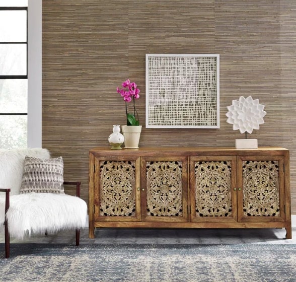 Carved on sale media cabinet