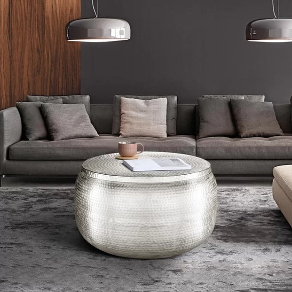 Round Coffee Table With Storage Etsy