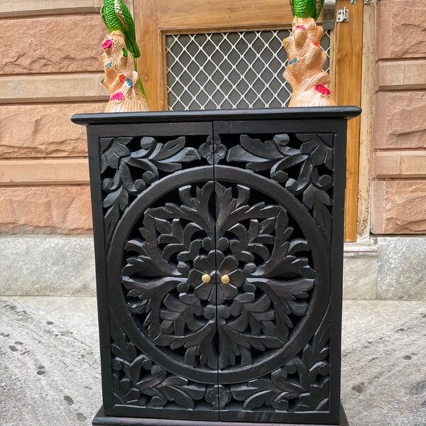 Black Bedside Table Etsy
