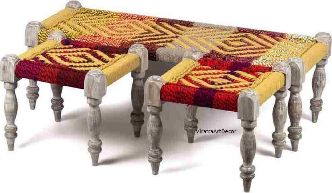 Buy Wooden Indian Khat for Sitting ,home Decor Sofa Set Handmade
