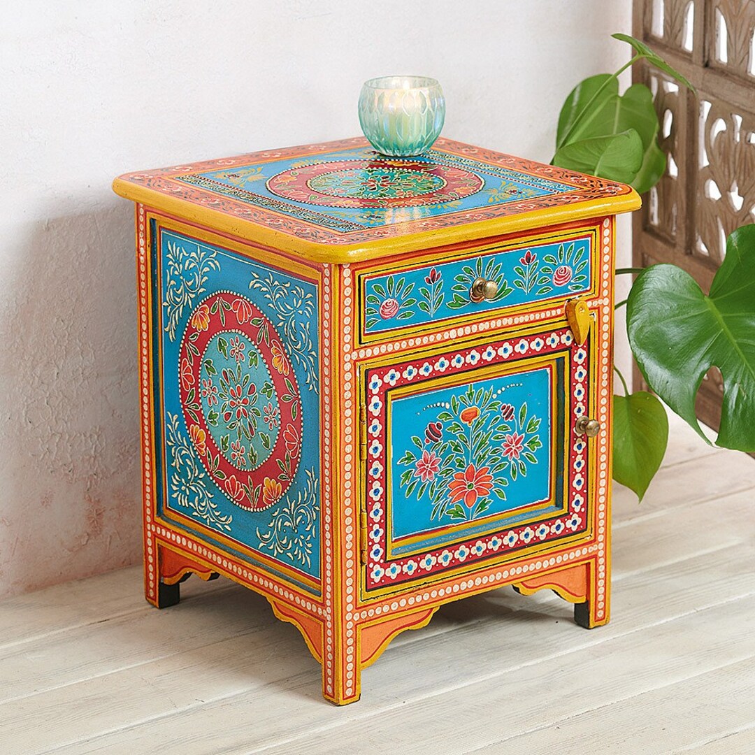 Wooden Indian Beautiful Drawer Side Table/indian Chest Etsy