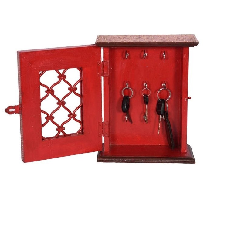 Wooden Painted Key Holder Key Holder Storage Vintage Key Etsy