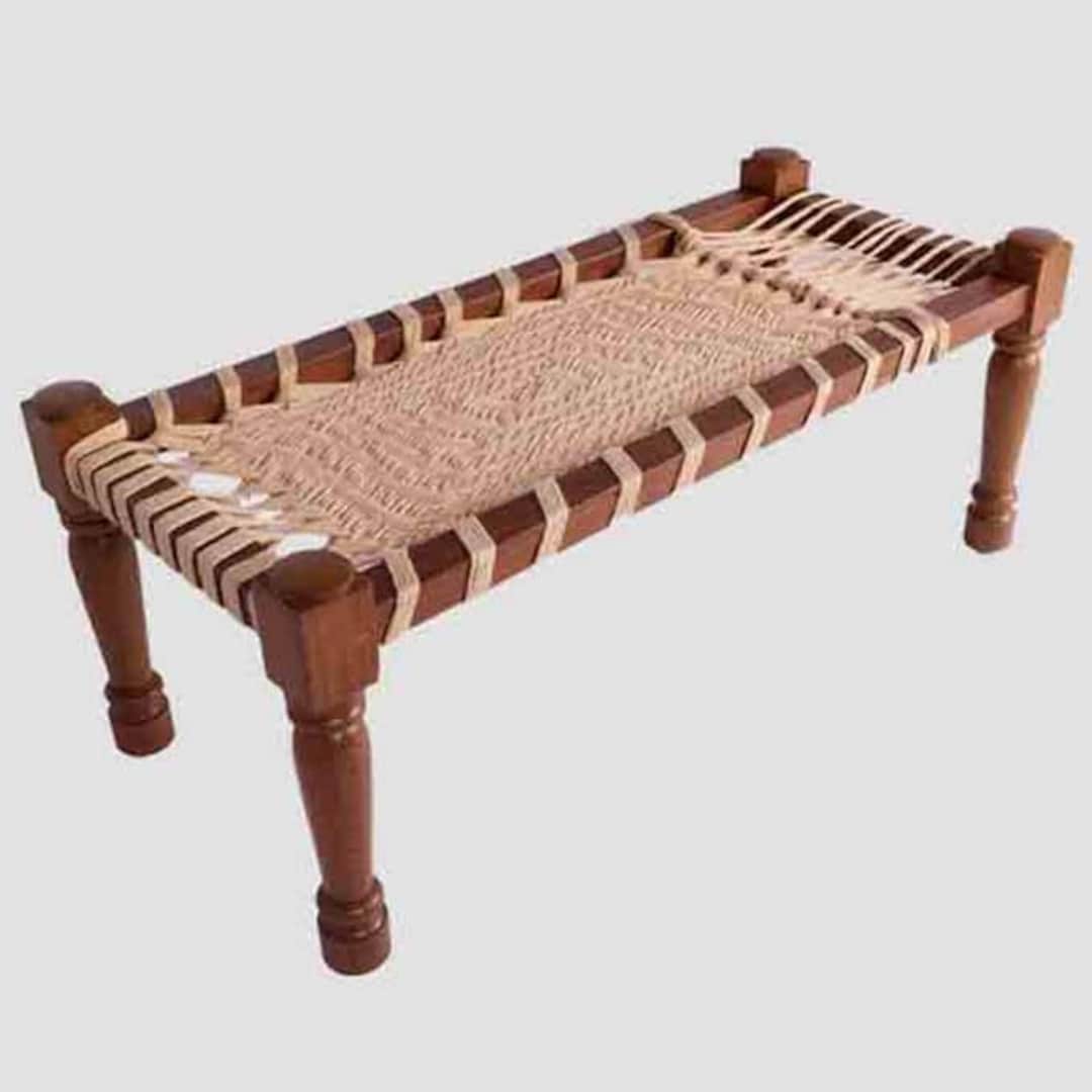 Wooden Charpai Old Indian Rajasthani Villagers Khat, Bed for Home,desi Beautiful Handmade Solid