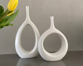White Benzara BM179084 Ceramic Round Combed Vase with Neck White Benzara BM179084 Ceramic Round Combed Vase with Neck