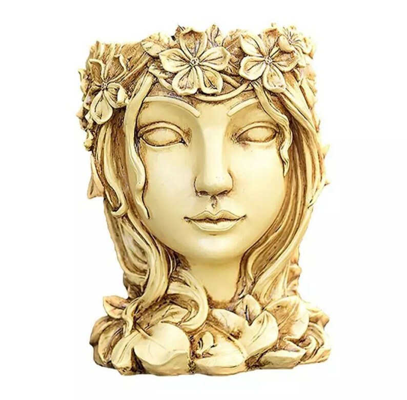 Female Face Planter Pot Face Art Sculpture Flower Pot Face Etsy