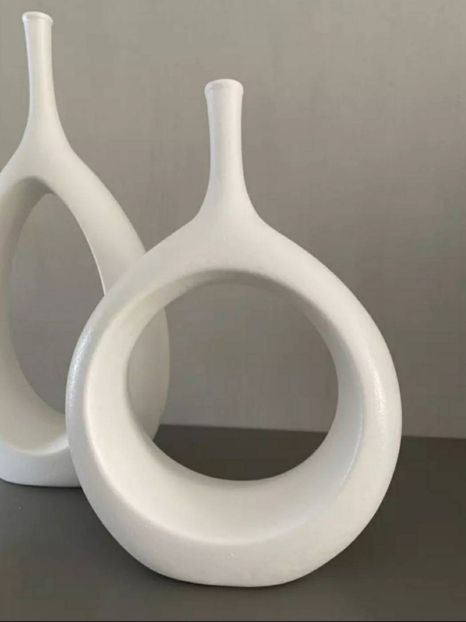 Round Ceramic Donut Vase Set Modern Flower Vase Nordic Etsy