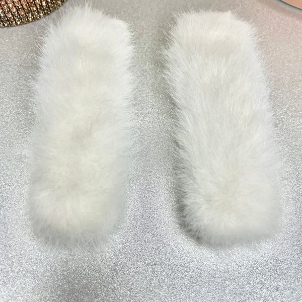 White Fuzzy Hair Clip | Faux Fur Hair Clip | Bridesmaids Hair Clip White Hair Clip | Braidsmaid Favor | Hair Accessory| Stocking Stuffer