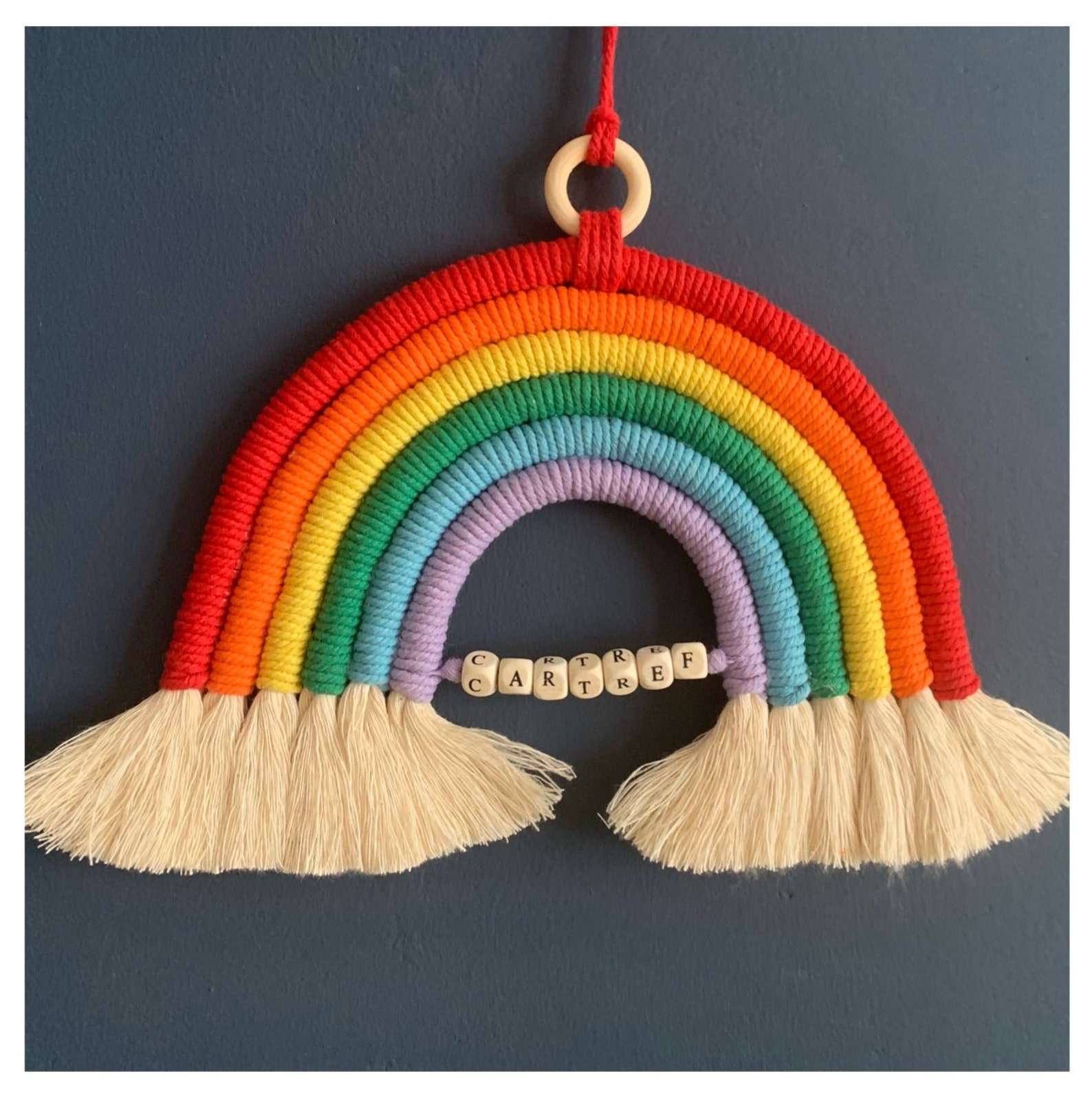 Personalised Name Word Rainbow Macrame Wall Hanging on Etsy