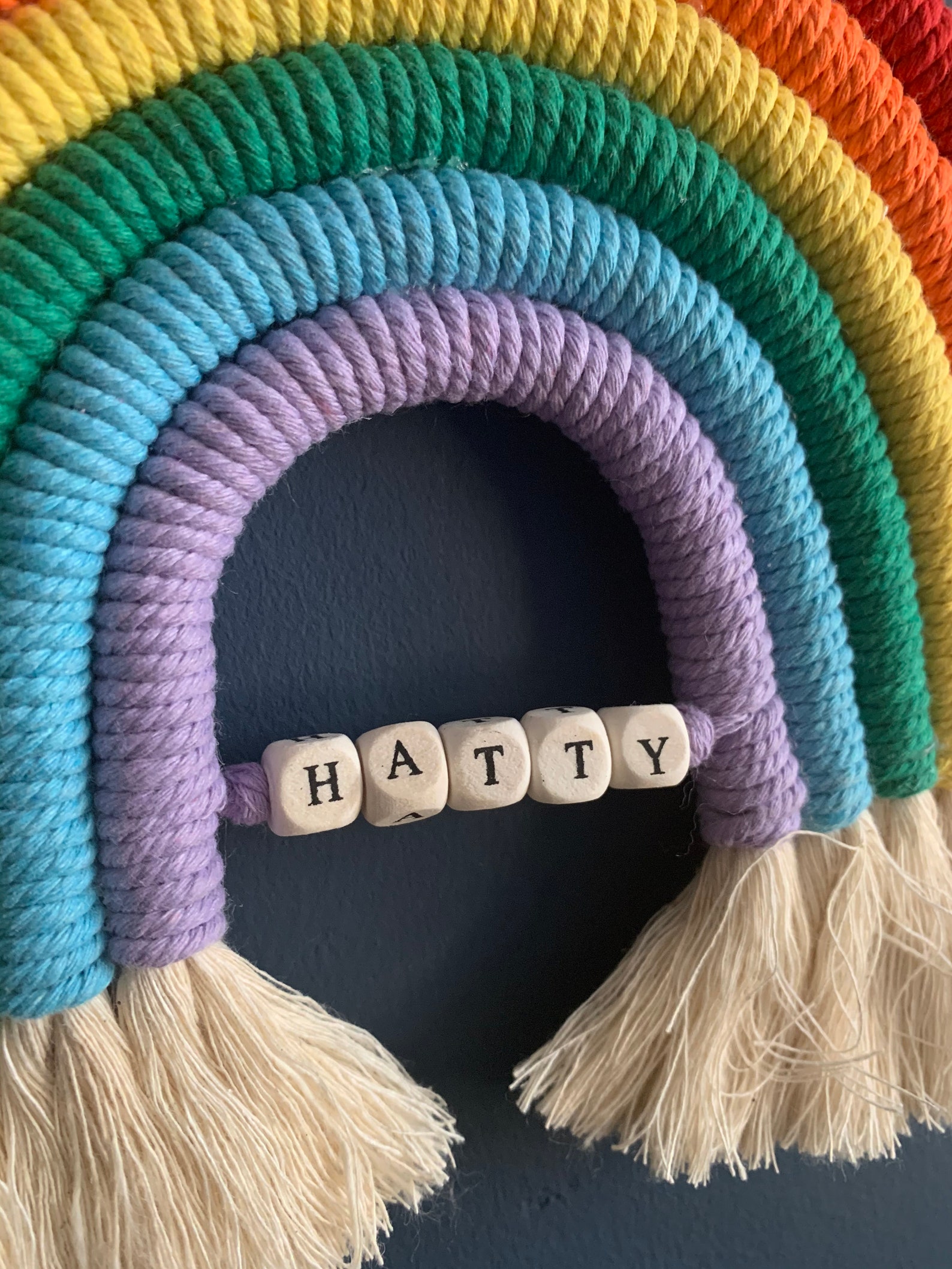 Personalised Name Word Rainbow Macrame Wall Hanging on Etsy