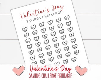 Valentine's Day Savings Challenge, Savings Tracker Printable, Money Saving Challenge, Date Night Savings Challenge, Holiday Finance Tracker