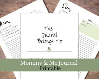 Mommy and Me Journal Template | Kid's Journal Printable | Mom and Me Gift For Boy or Son