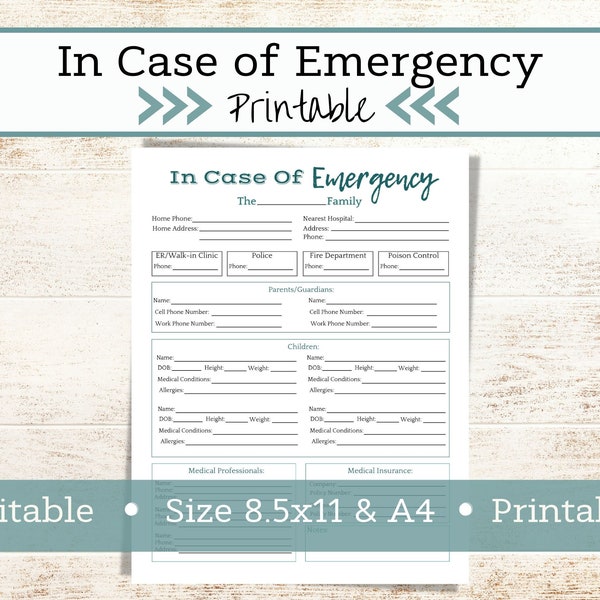 In Case of Emergency - Etsy