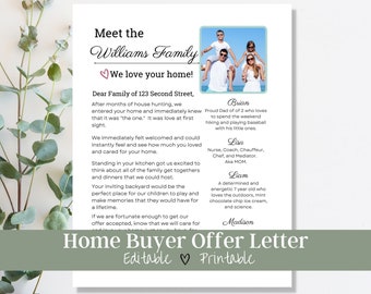 Buyer Offer Letter Template, Editable Home Offer Letter,Letter to Seller, Personalized Real Estate Letter for New Home, House Offer Template