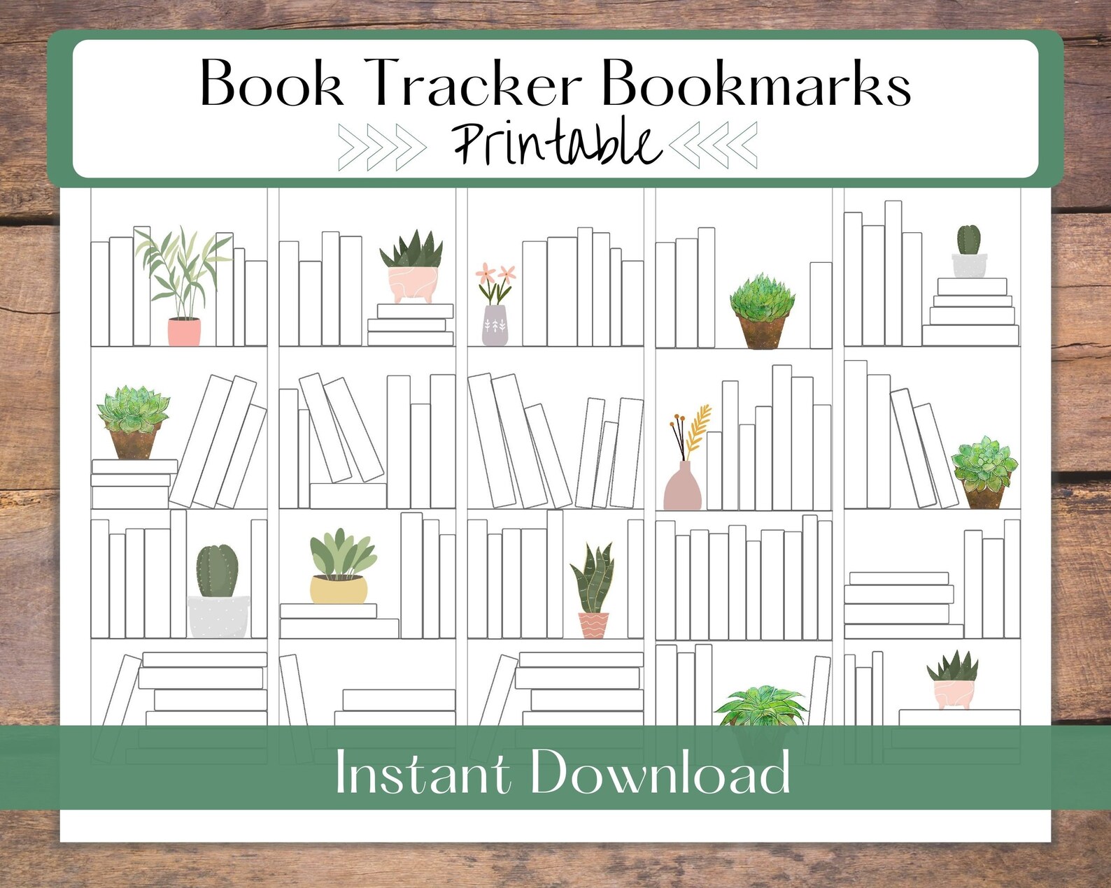 Book Tracker Bookmark Printable | Reading Tracker Digital Download ...