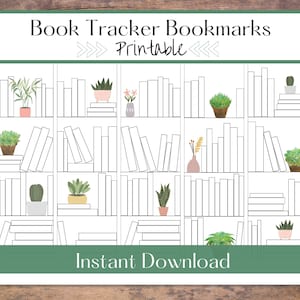 Book Tracker Bookmark Printable | Reading Tracker Digital Download | Bookmark Set for Men and Women