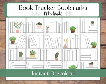 Book Tracker Bookmark Printable | Reading Tracker Digital Download | Bookmark Set for Men and Women