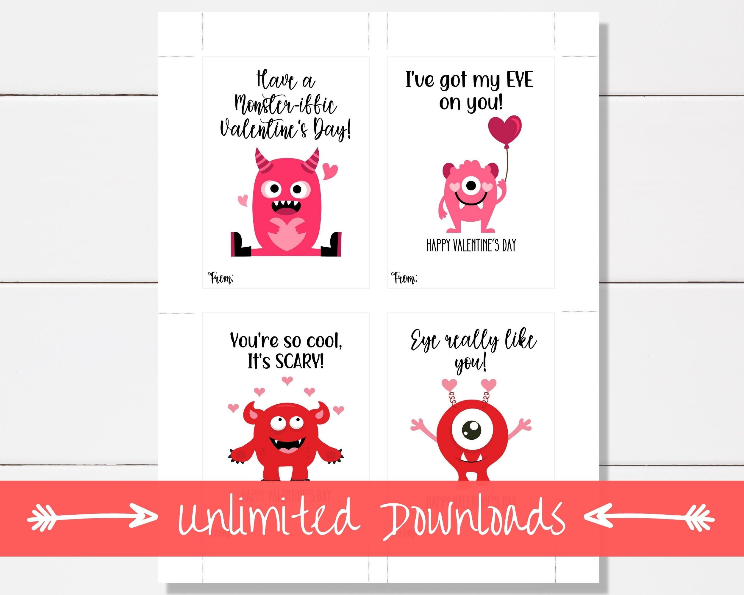 Valentine's Day Cards for Kids, Funny Valentines for Kid's Classroom ...