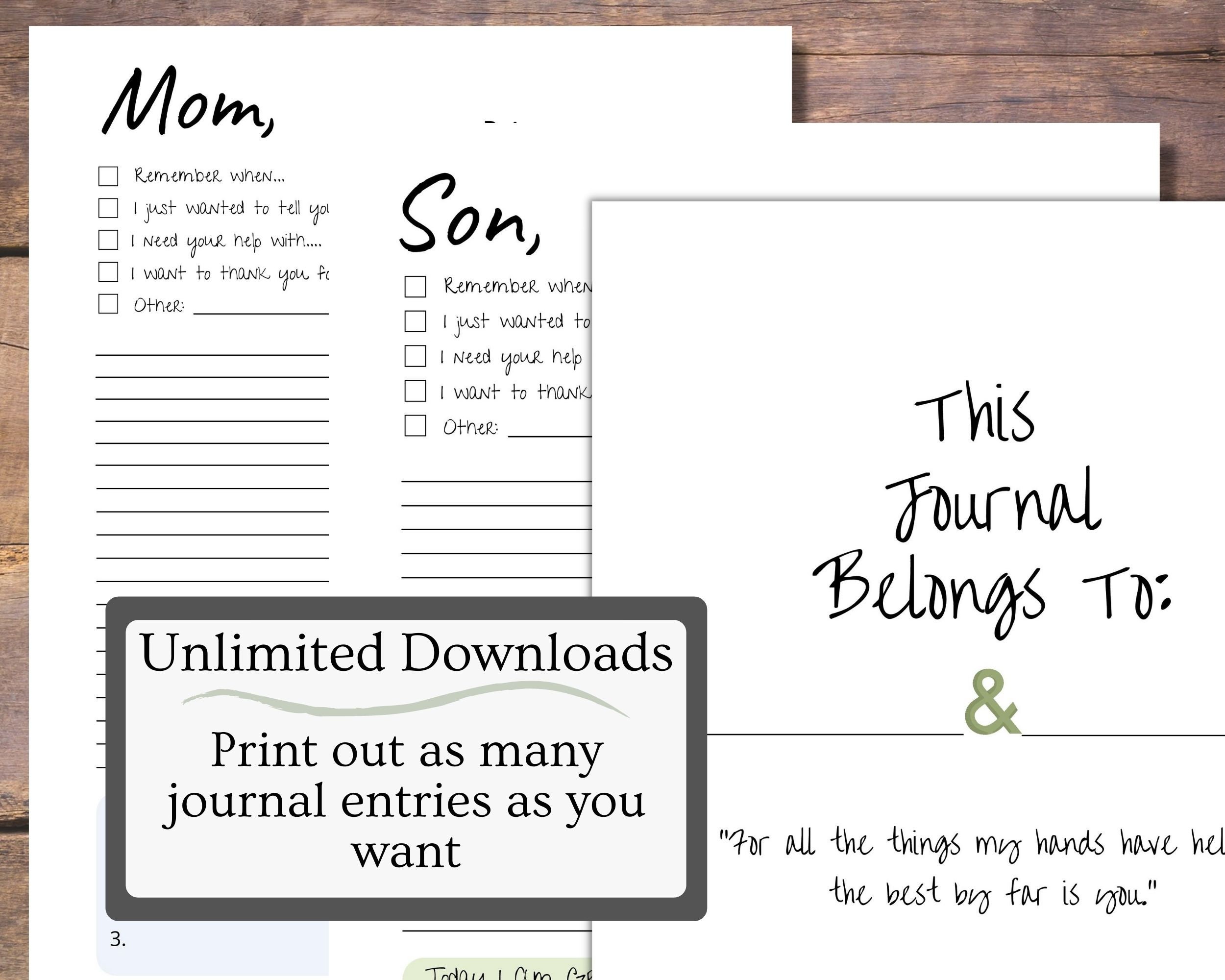 Mommy and Me Journal Template | Kid's Journal Printable | Mom and Me ...