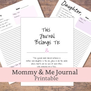 Mommy and Me Journal Template | Kid's Journal Printable | Mom and Me Gift For Girl or Daughter