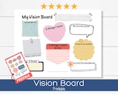 Vision Board Template, Goal board, Manifestation board, Vision Board Printables for Kids, 2024 Vision Board Planner, Positive Affirmations