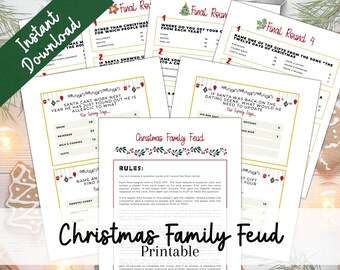 Christmas Family Feud, Christmas Game Printable, Christmas Friendly Feud, Christmas Trivia, Christmas Party Game for Adults