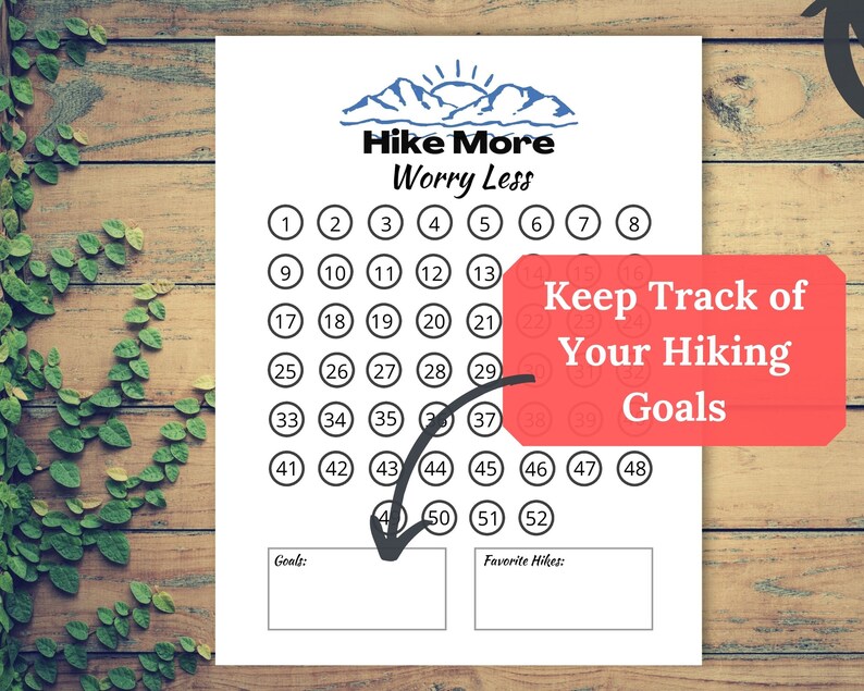 Printable Hiking Tracker Trail Tracker Downloadable Hiking Log Etsy