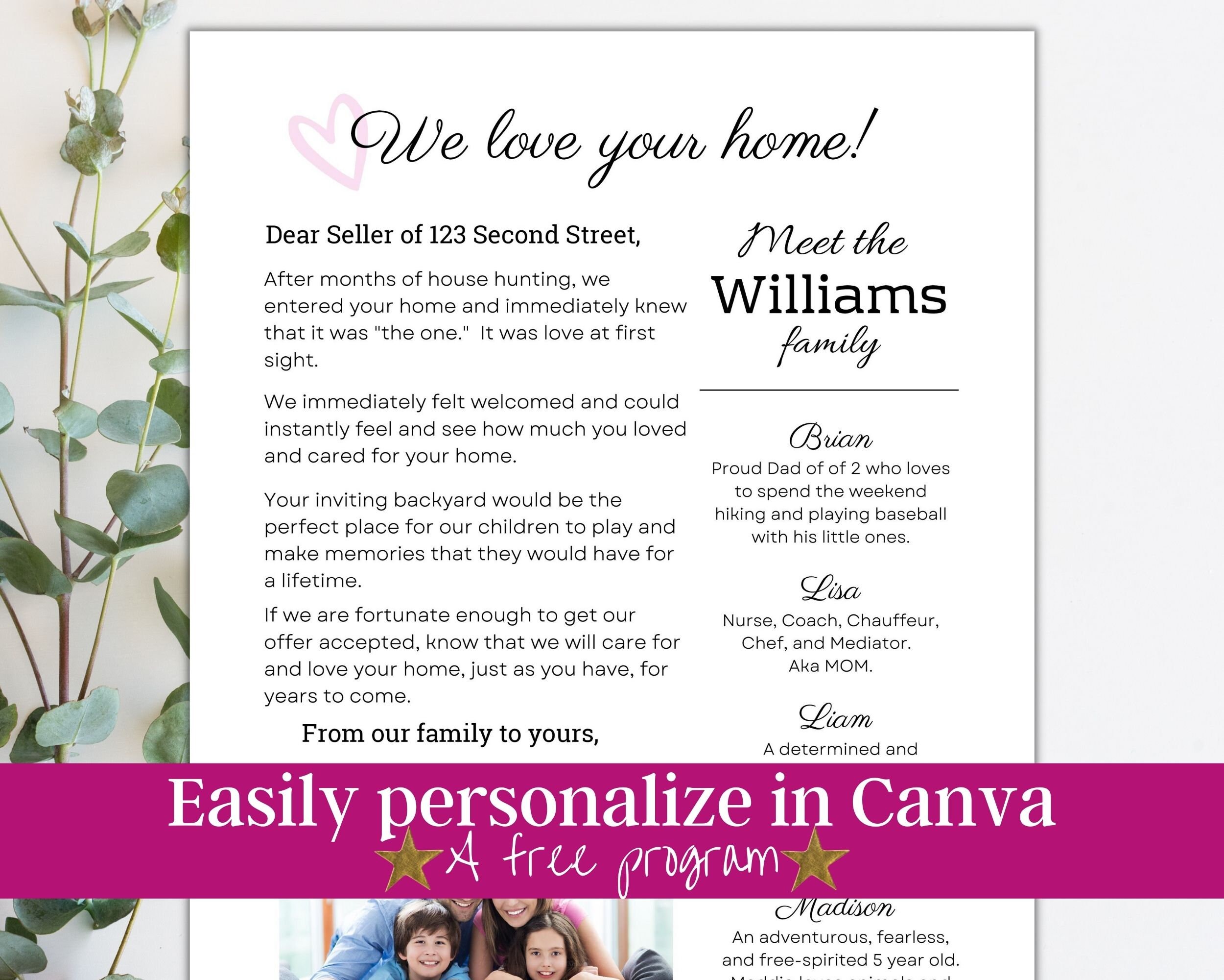 Home Offer Letter Template Editable Buyer Offer Letter - Etsy Finland