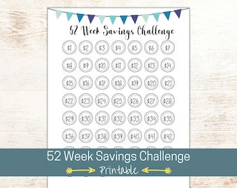 52 Week Savings Challenge, Money Challenge, Savings Tracker Printable, Savings Goals, Finance Log