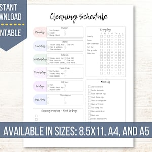 Tabla de tareas para adultos, Tabla de tareas familiares, Lista de verificación de limpieza, Horario de limpieza semanal, Gestión del hogar imprimible, Planificador de limpieza