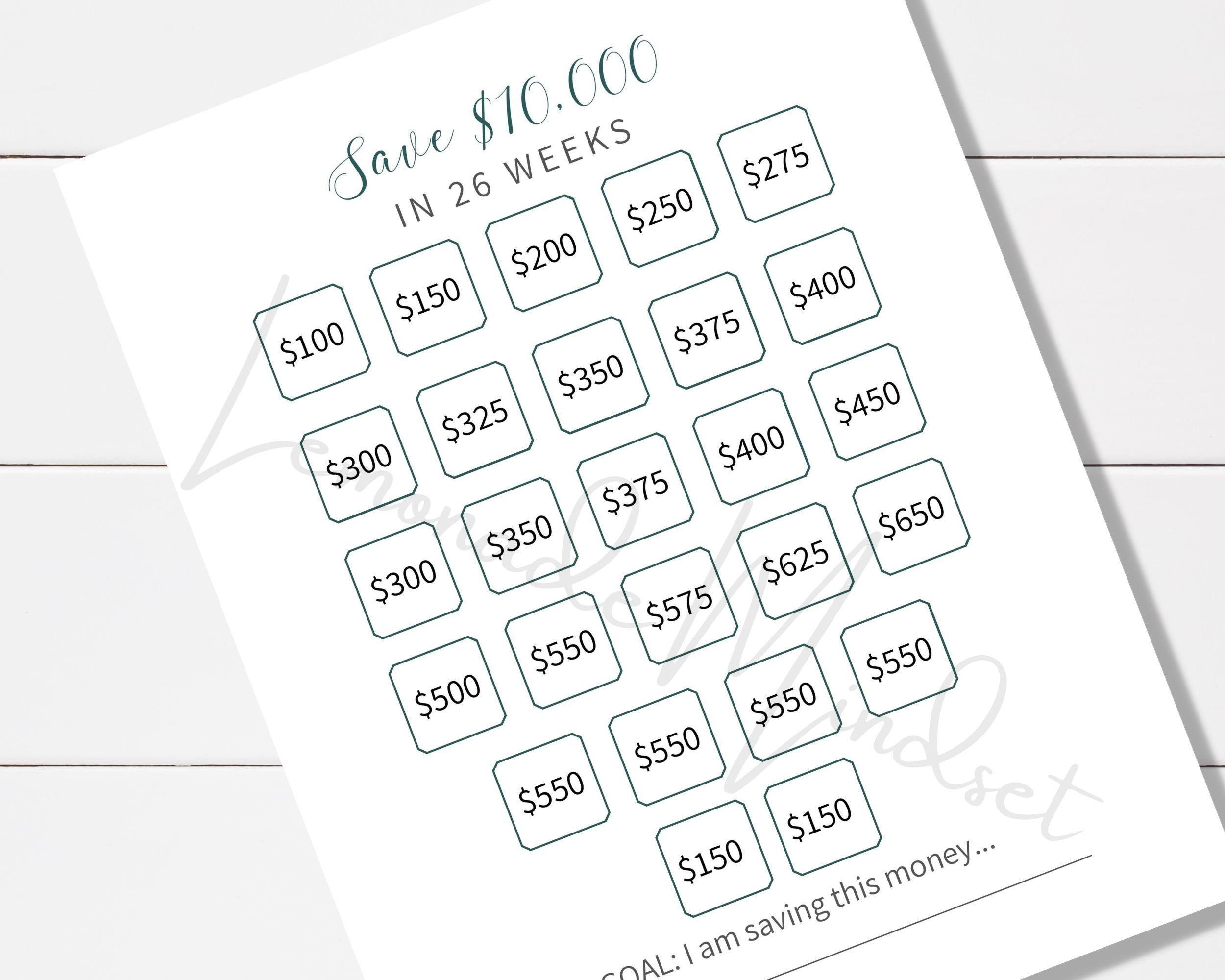 26 Week Savings Challenge Printable, Savings Tracker, Money Challenge ...