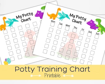 Potty Training Chart, Dinosaur Potty Training Chart Boys, Kids Reward Chart, Sticker Chart, Printable Toddler Potty Training Award