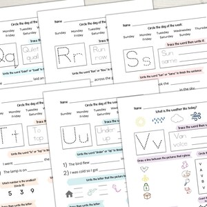 1st Grade Worksheets, Kindergarten Worksheets, Preschool Workbook, Busy Book, Alphabet Tracing, Math Worksheets, 1sth Grade Spelling image 6