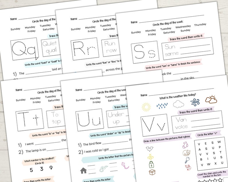 1st Grade Worksheets, Kindergarten Worksheets, Preschool Workbook, Busy Book, Alphabet Tracing, Math Worksheets, 1sth Grade Spelling image 6