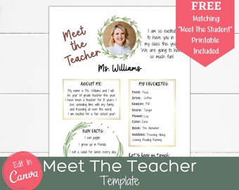 Meet the Teacher Template, Editable Back to School Welcome Letter, Personalized Teacher About Me Newsletter, First Day of School Handout